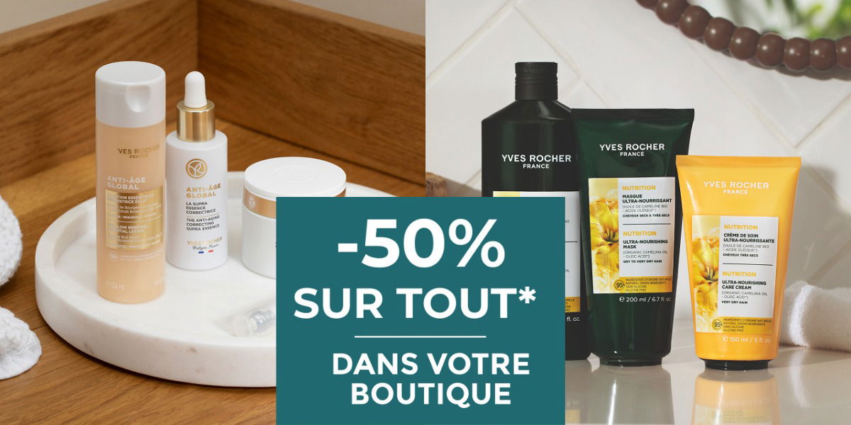 YVES ROCHER se refait une beauté : -50 sur tout*